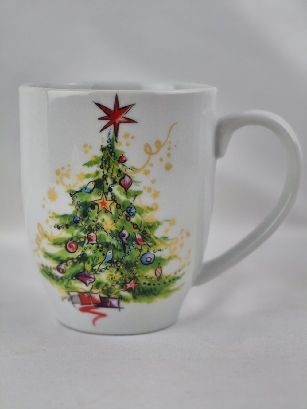 Pottery Barn Christmas Tree Porcelain Mug Traditional Style